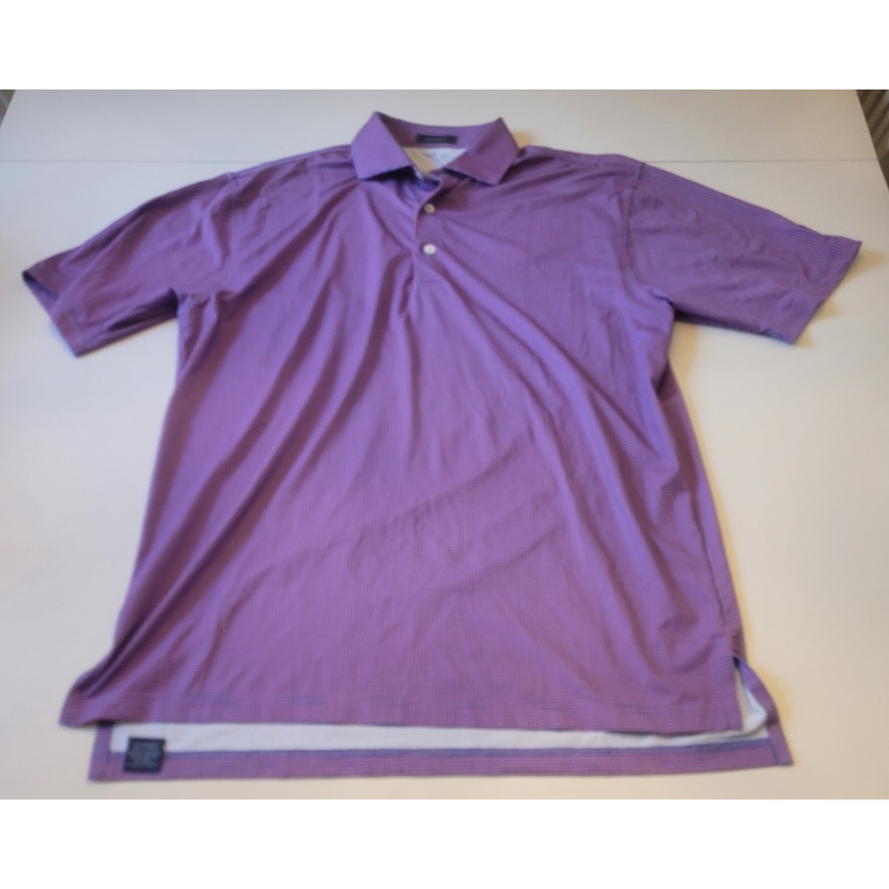 Turtleson Polo Shirt M Pink /Blue Checked Performance Stretch Golf‎ Casual Men